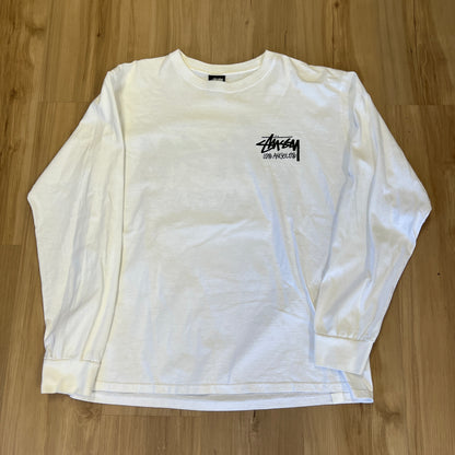Stüssy "Stock Los Angeles" L/S tee White