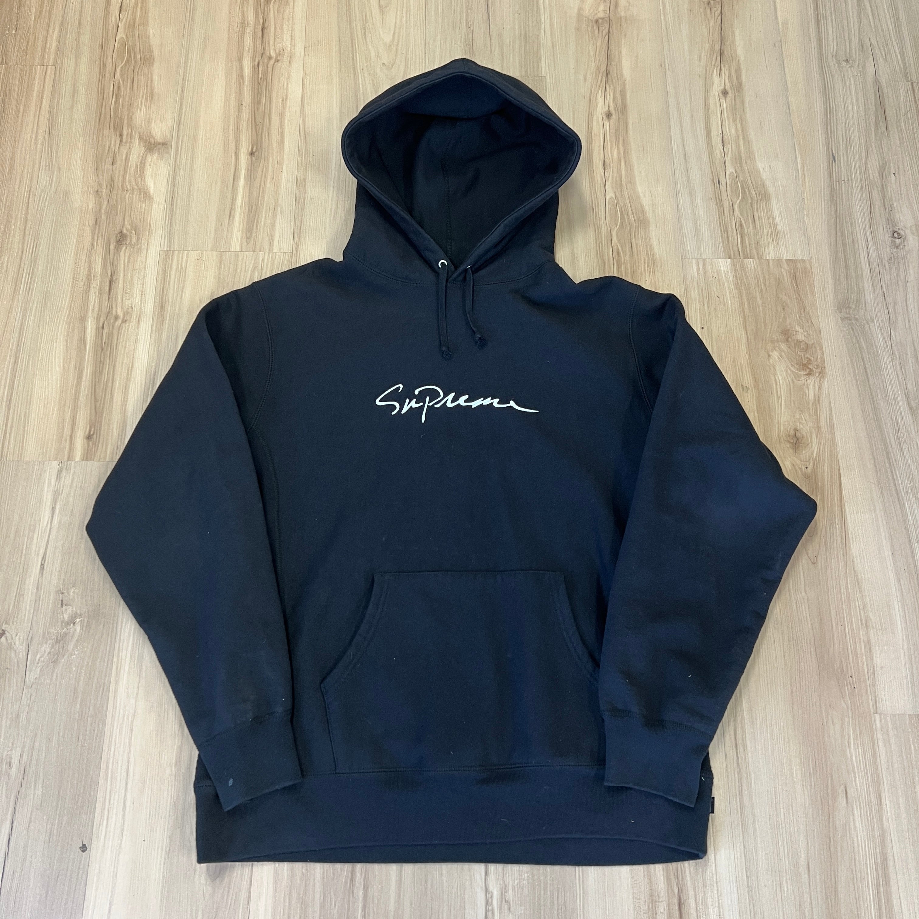 Supreme Classic Script Hooded Sweatshirt Black – Holy Ground