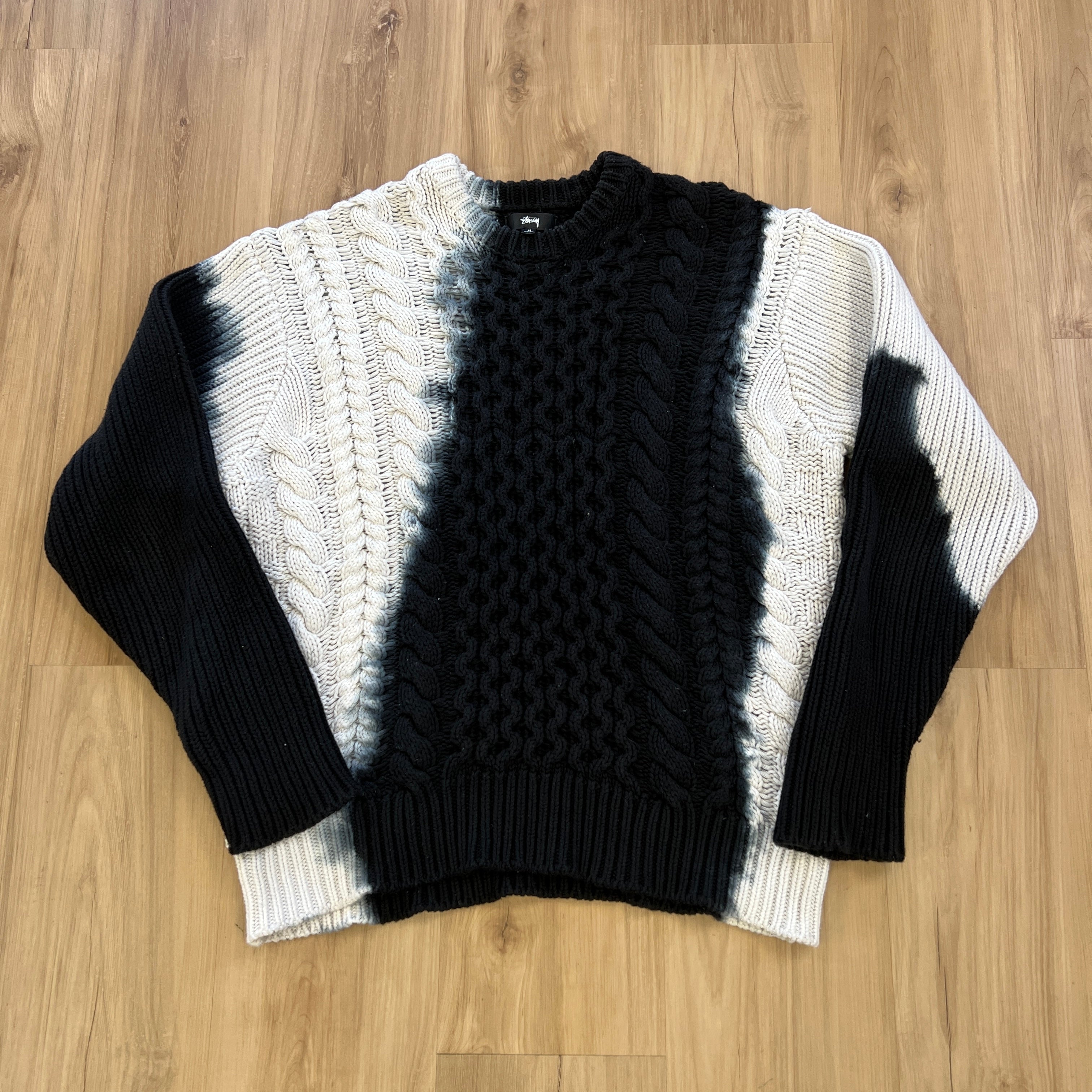 Stussy Tie Dye Fisherman Sweater 'Black' – Holy Ground