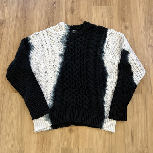 Stussy Tie Dye Fisherman Sweater 'Black'
