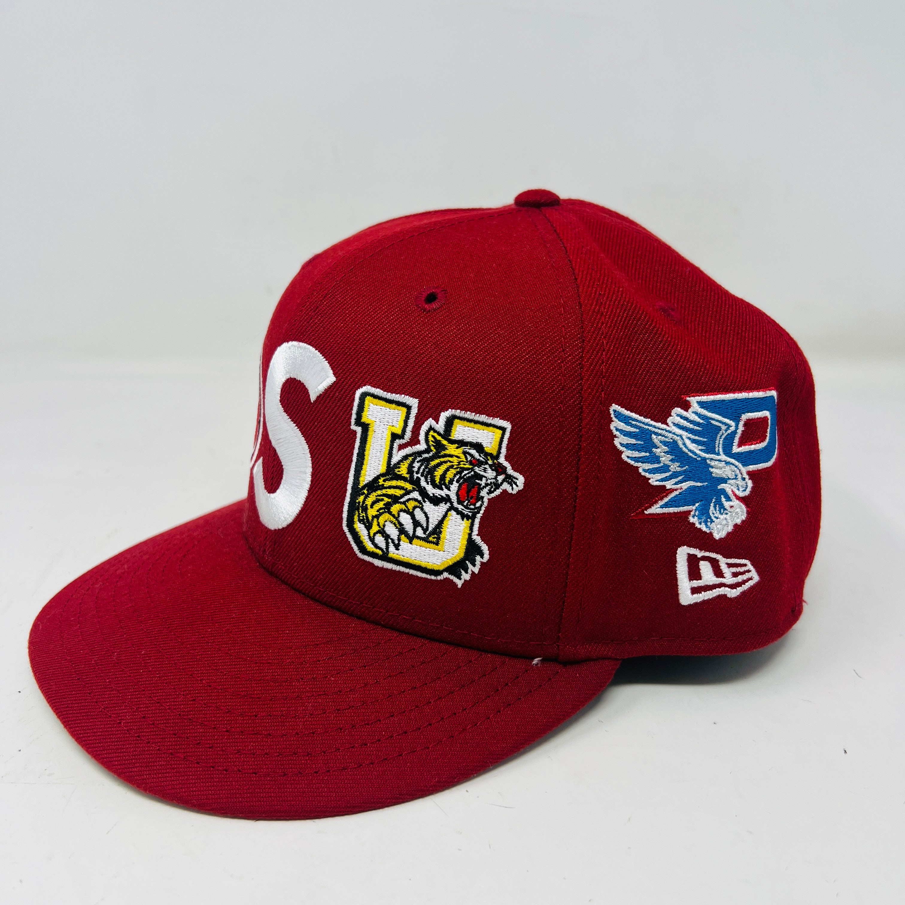 Supreme Mascots S Logo New Era 59Fifty Fitted Cap Red – Holy Ground