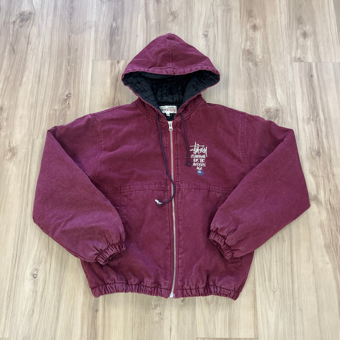 Stüssy Canvas Insulated Work Jacket Wine Red