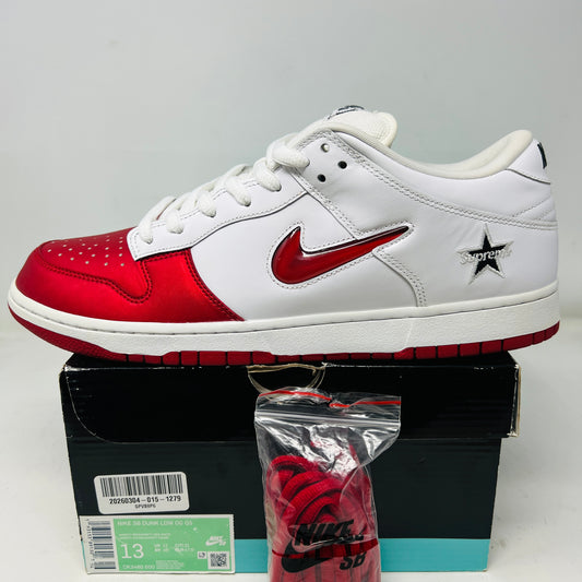 Nike SB Dunk Low Supreme Jewel Swoosh Red
