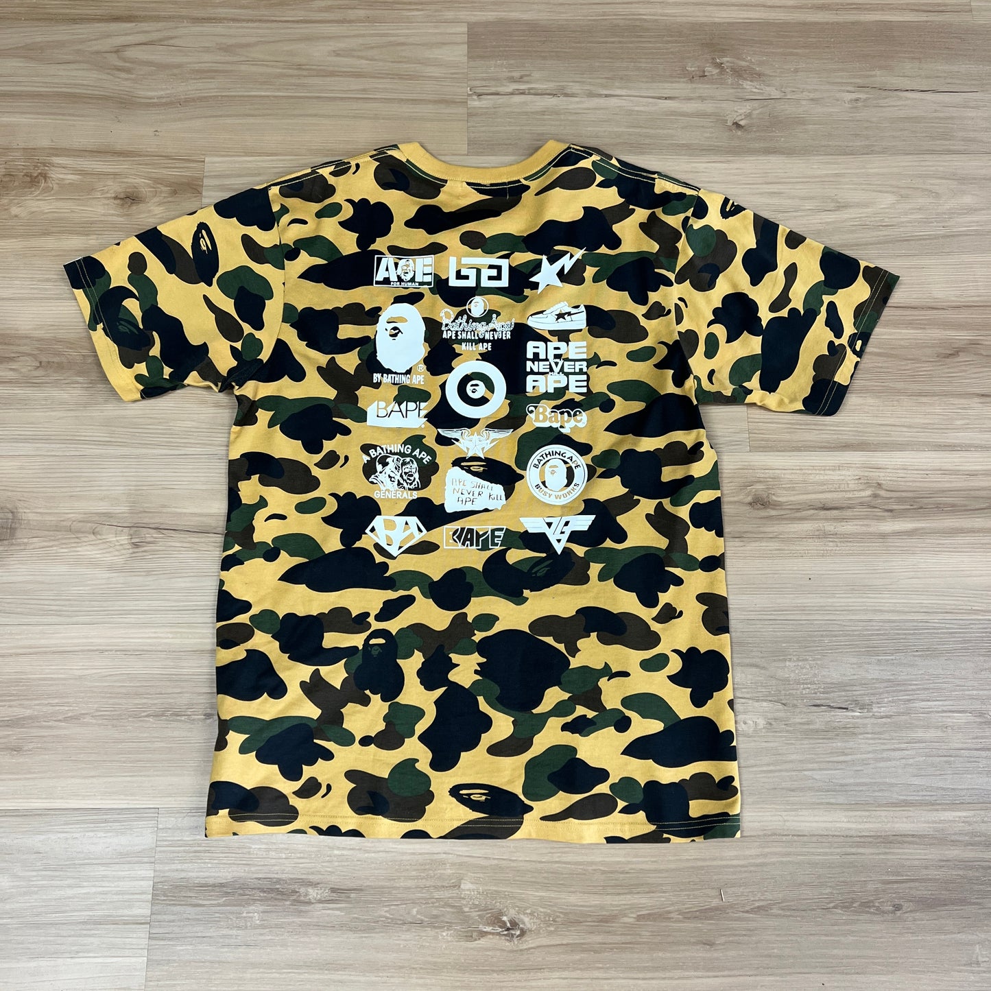 Bathing Ape multi-logo camo t-shirt Yellow