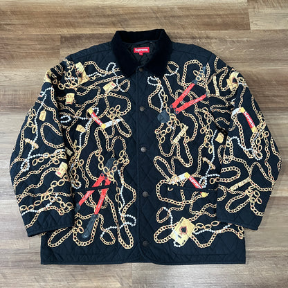 Supreme Chains Quilted Jacket Black