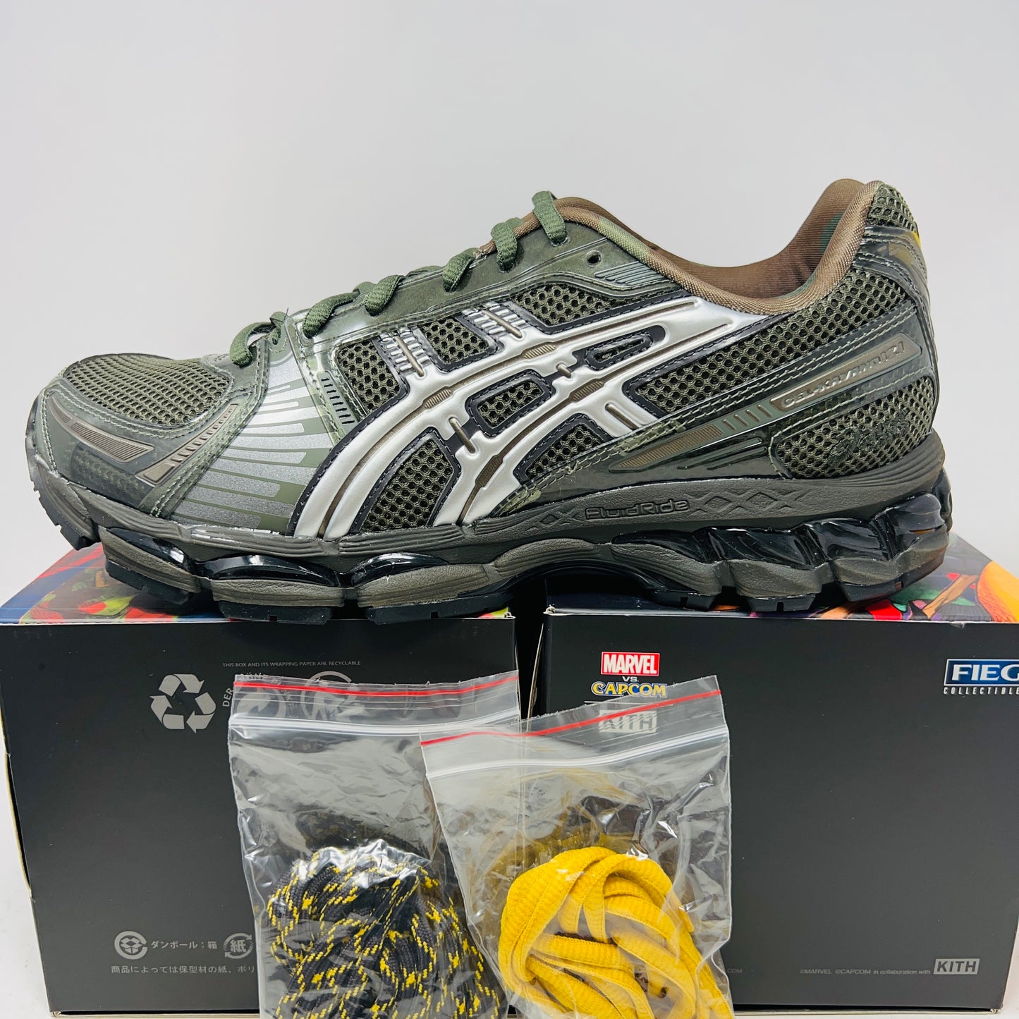 ASICS Gel-Kayano 12.1 Kith Marvel vs. Capcom Captain America vs. Guile Sealed Box (Comic Included)