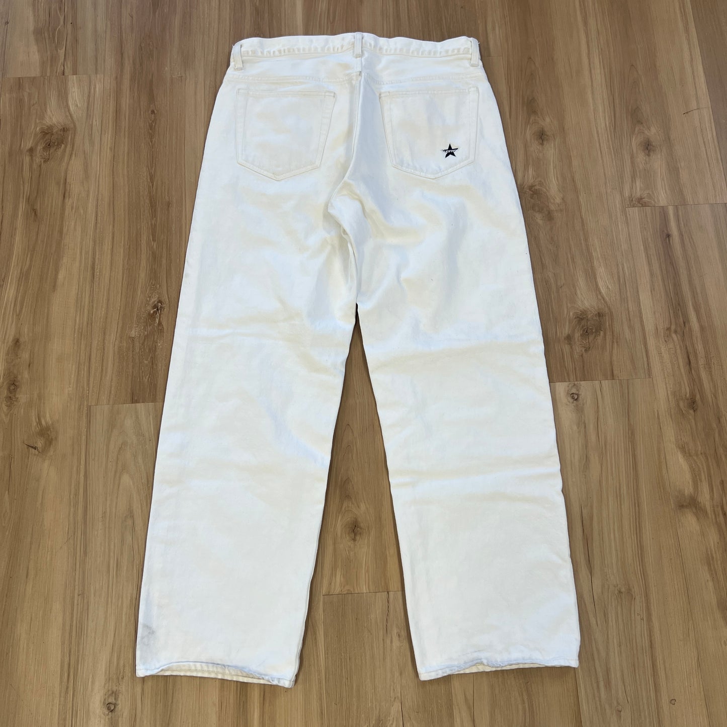 Supreme Distressed Loose Fit Selvedge Jeans White