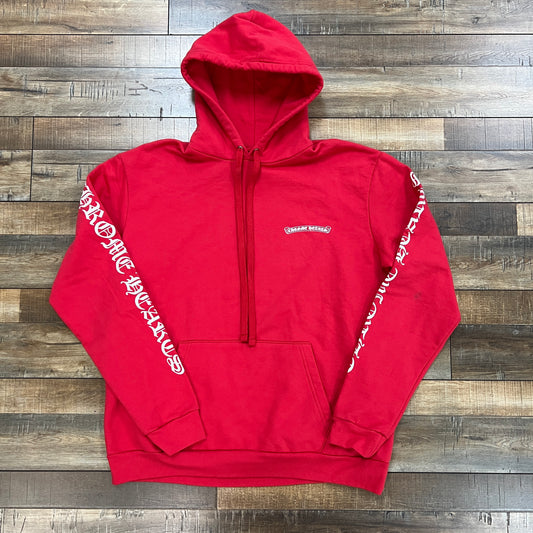Chrome Hearts Red Scroll Logo Hoodie