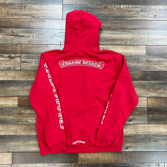 Chrome Hearts Red Scroll Logo Hoodie