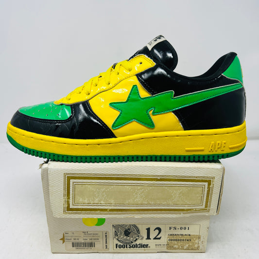 Bapesta FS-001 Low Green Black Patent