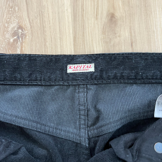 Kapital Corduroy Trousers Black w/ Jewels