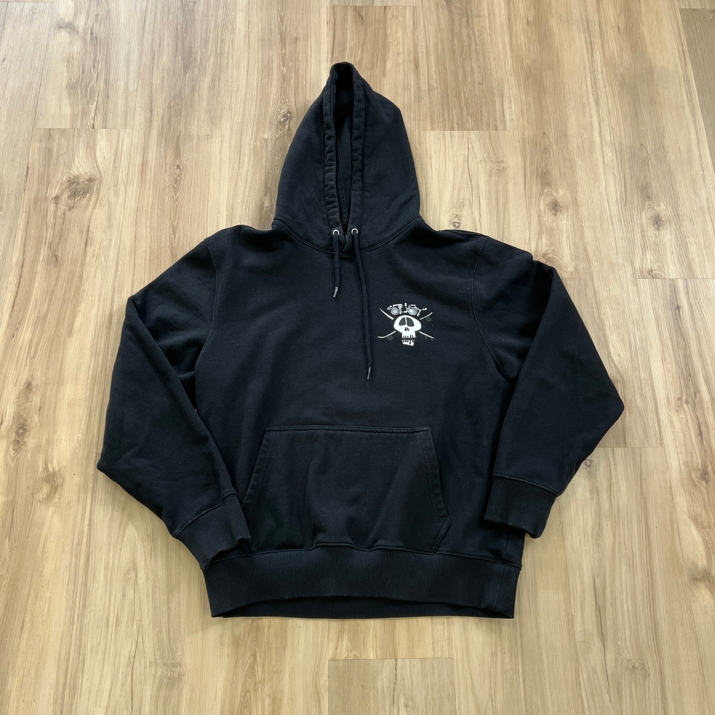 Black Stüssy Surf Skate Skull Hoodie