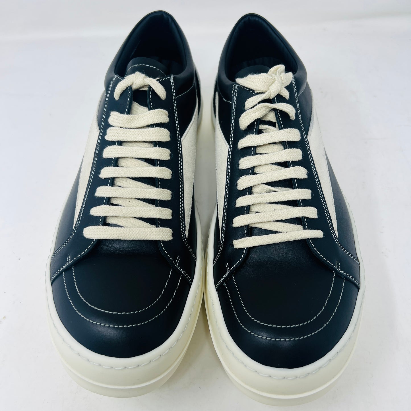 Rick Owens Vintage Sneaks Black Milk, brand new, with box, black laces, and dust bag, 2023 model.
