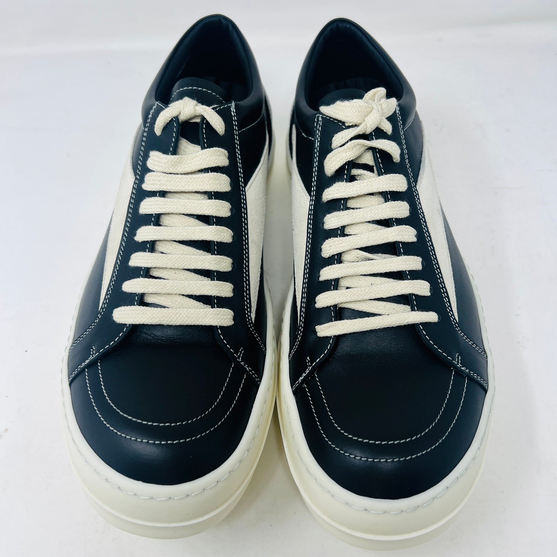 Rick Owens Vintage Sneaks Black Milk, brand new, with box, black laces, and dust bag, 2023 model.