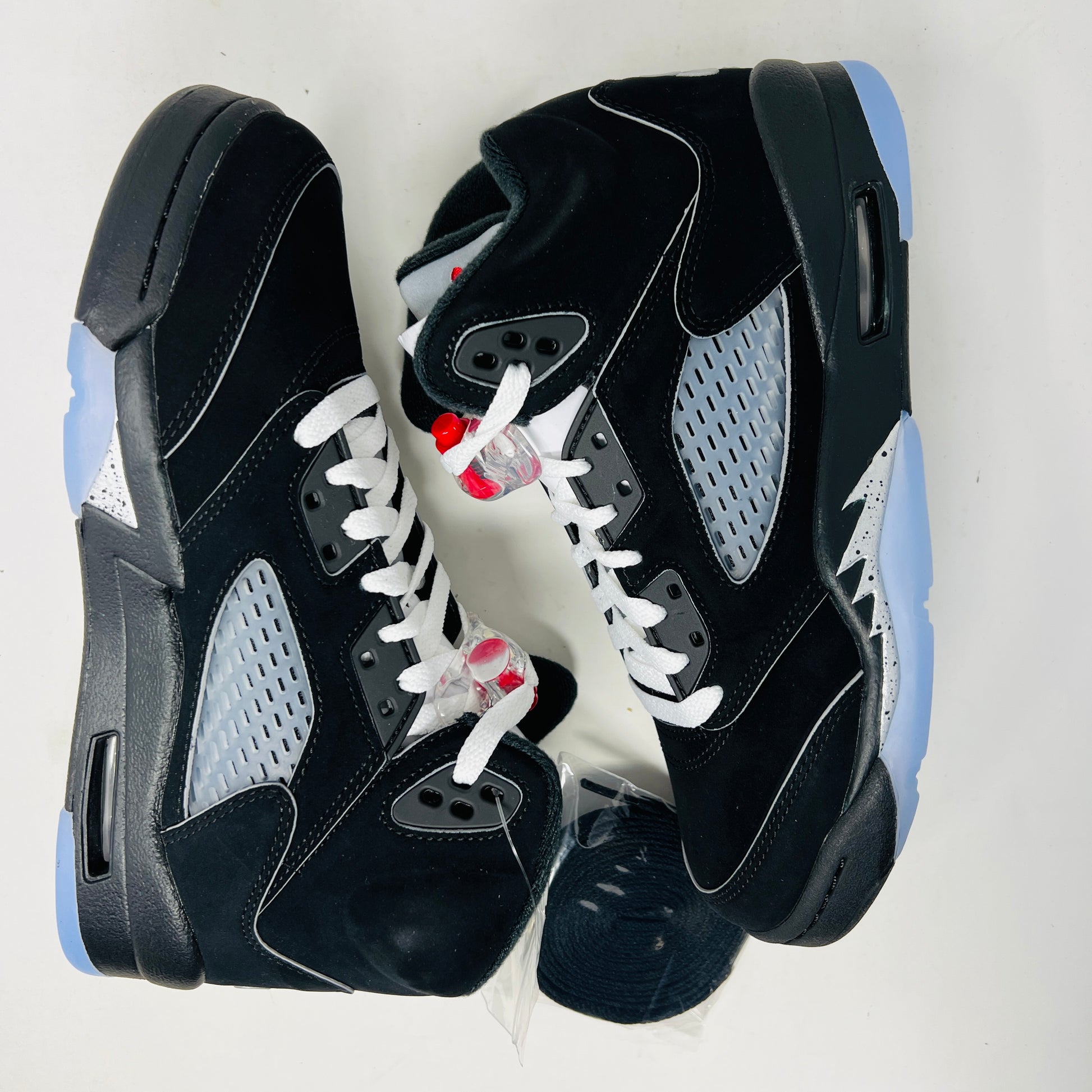 Jordan 5 Retro OG Black Metallic Reimagined (GS) shoes on box, brand new condition.