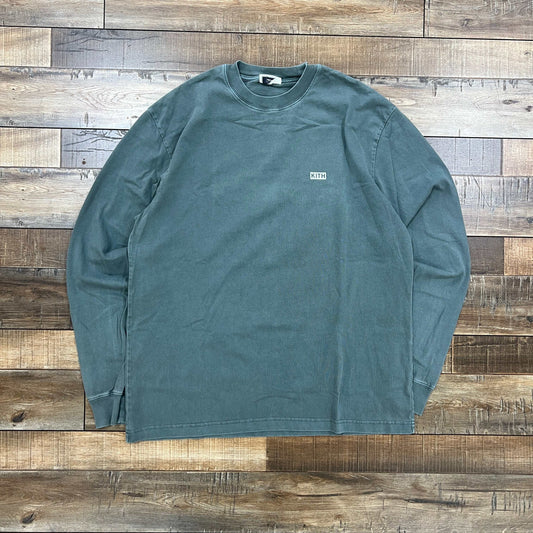 KITH Lax Serpentine men's long sleeve shirt preowned size L on wooden floor