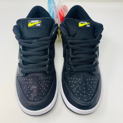Nike SB Dunk Low Civilist sneakers with black upper, featuring red, yellow, and blue laces from 2020.