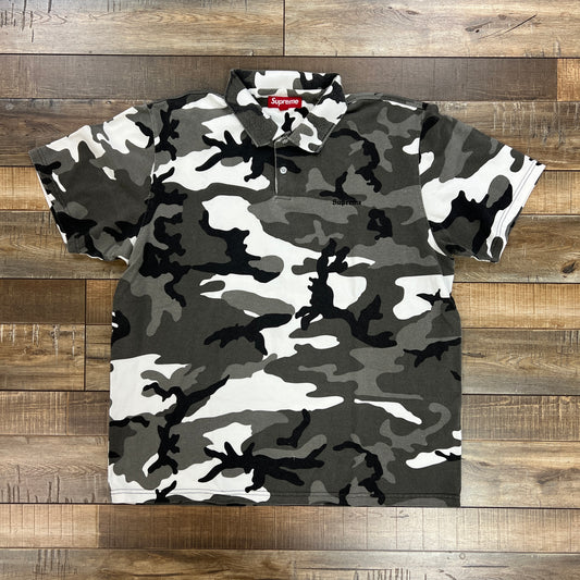 Supreme Washed Camo Polo Snow Camo