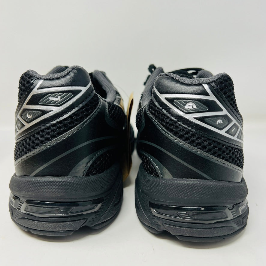 ASICS Gel-1130 Black Pure Silver sneaker on box, 2023 model.