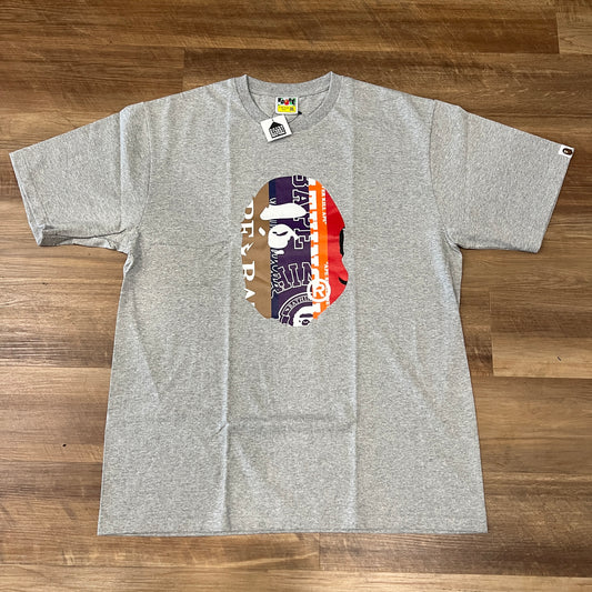 BAPE Fans Scarf Ape Head Tee Grey