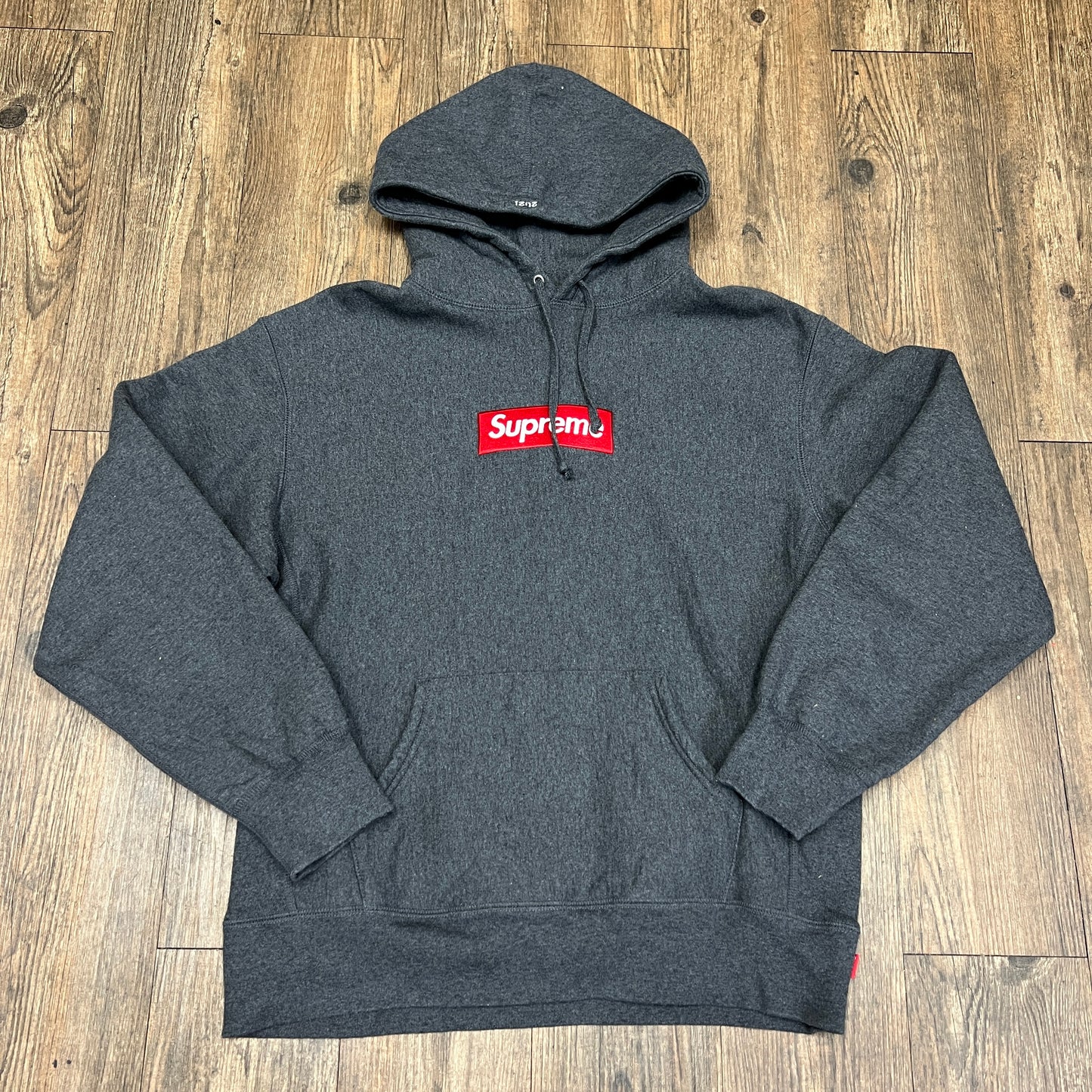Supreme Box Logo Hooded Sweatshirt (FW21) Charcoal