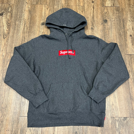 Supreme Box Logo Hooded Sweatshirt (FW21) Charcoal