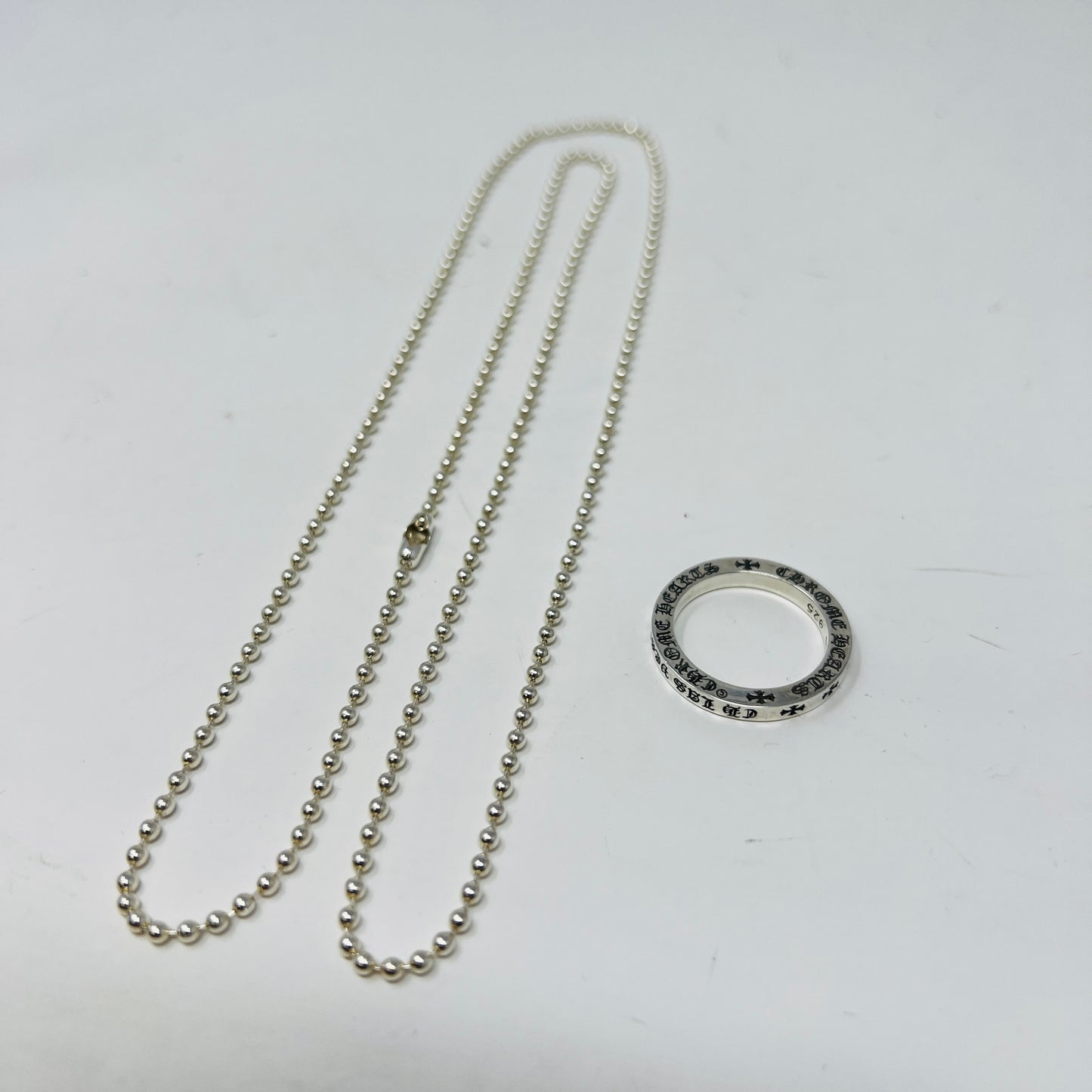 Chrome Hearts Las Vegas F You 3MM Spacer Ring Size 8.5 + Ball Chain