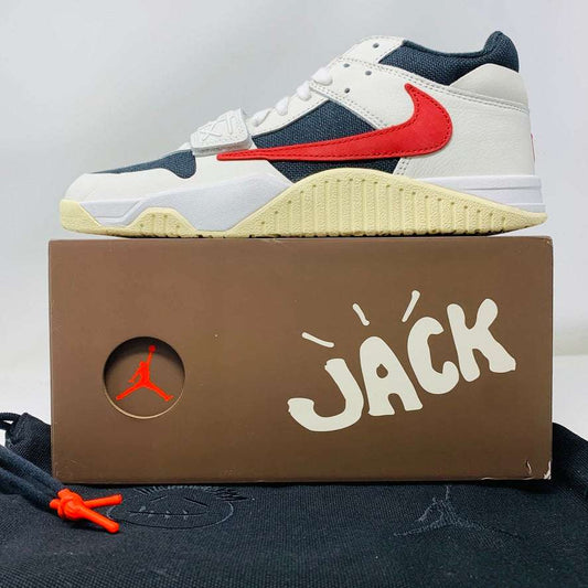 Jordan Jumpman Jack TR Travis Scott University Red sneaker from 2024, brand new with box and original accessories.