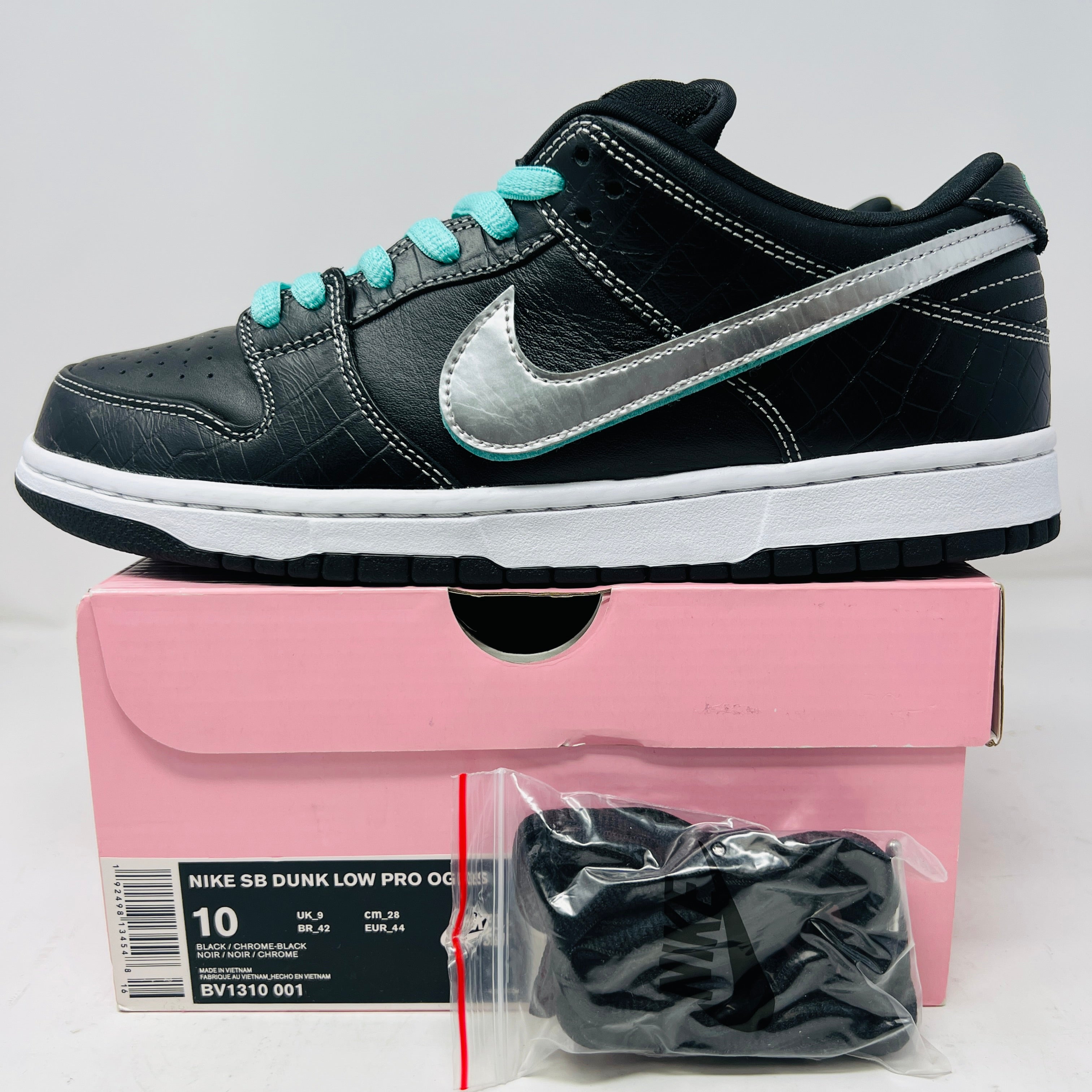 スニーカー Diamond Supply Co x NIKE SB Dunk Low Pro Black Diamond 2018 Nike x Diamond Supply Co. SB Dunk Low Pro 'Black Diamond