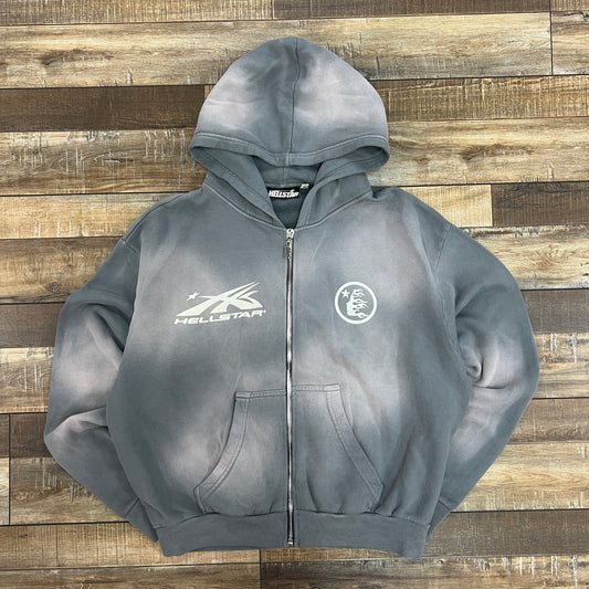Hellstar Grey Zip Up Hoodie