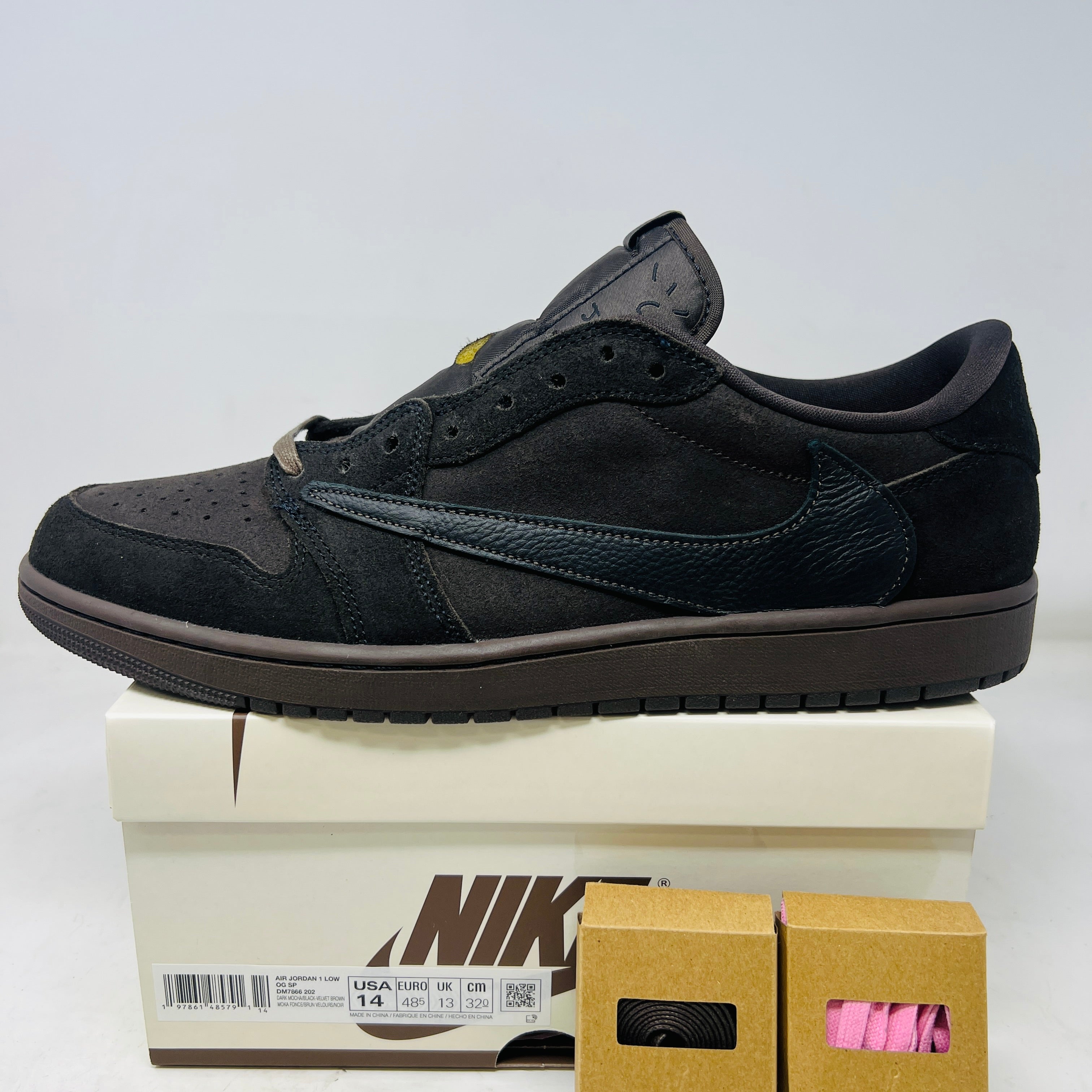 m*u様 AIR JORDAN 1 LOW OG SP \"VELVET BROW Jordan 1 Retro Low OG SP Travis Scott Velvet Brown Men's - DM7866