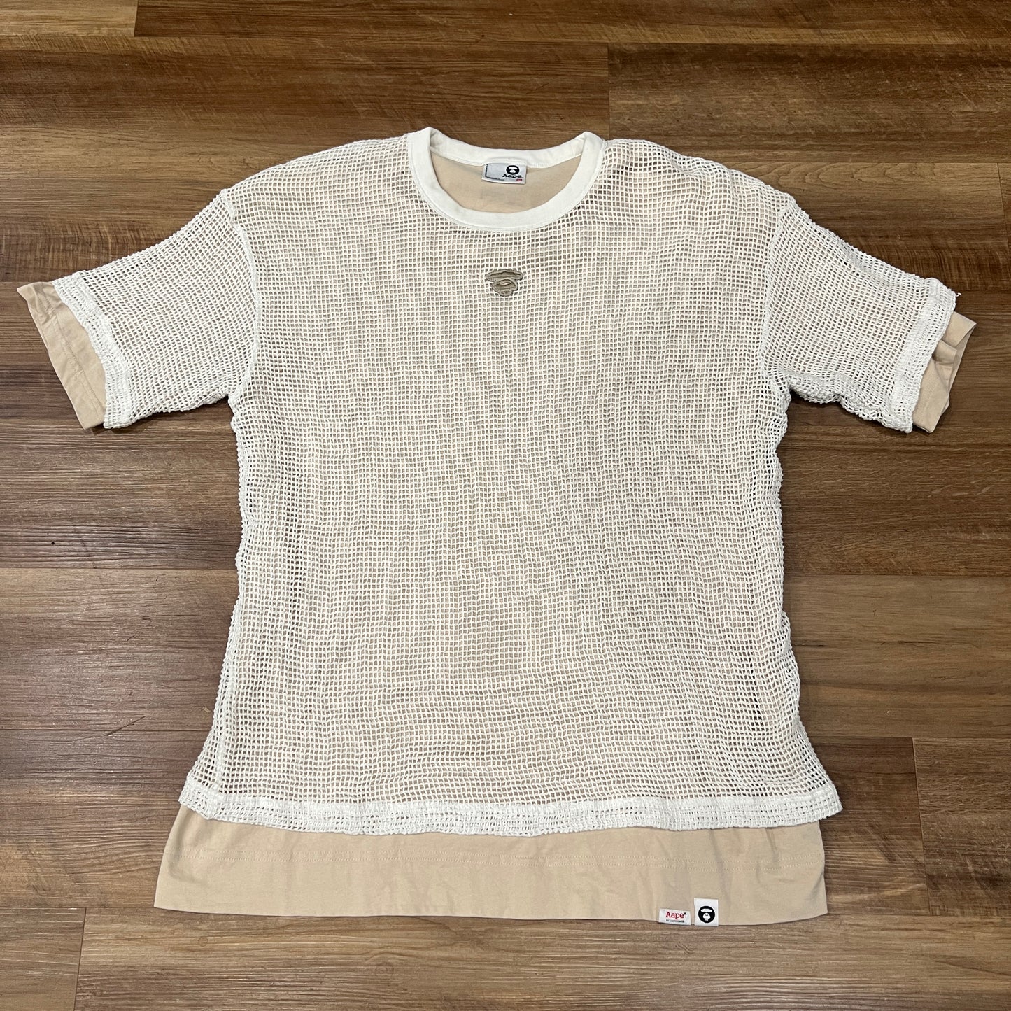 AAPE Mesh Camo Layered T-Shirt Beige