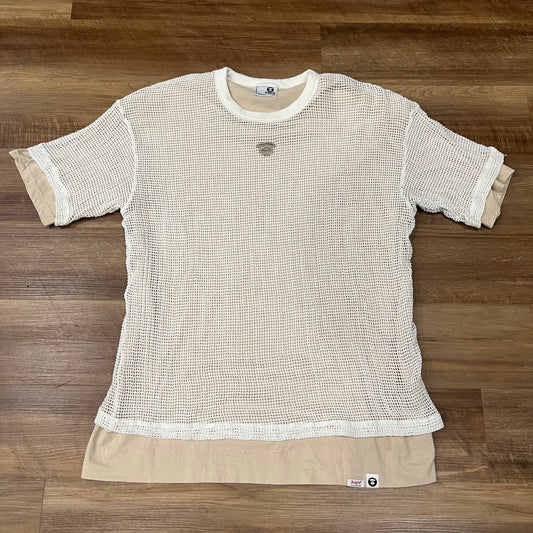 AAPE Mesh Camo Layered T-Shirt Beige