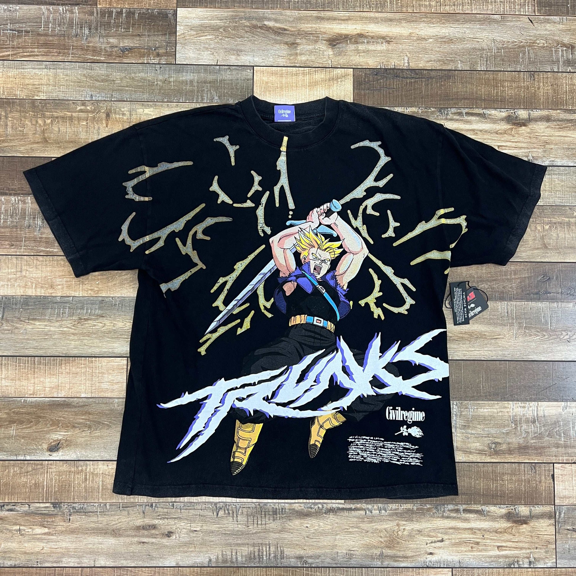 Civil Regime Dragon Ball Z Future Trunks black vintage wash graphic t-shirt