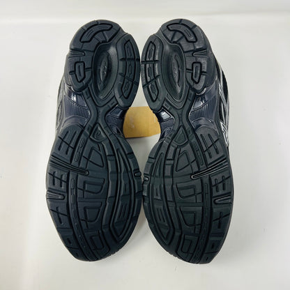 ASICS Gel-1130 Black Pure Silver sneaker on box, 2023 model.