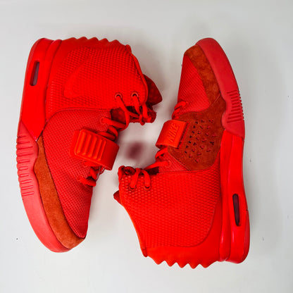 Nike Air Yeezy 2 Red October sneakers, slightly worn, 2014, with dust bag and lace locks.