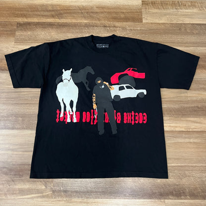 Yeat x Cactus Plant Flea Market (CPFM) Lyfestyle Horse Tee Black