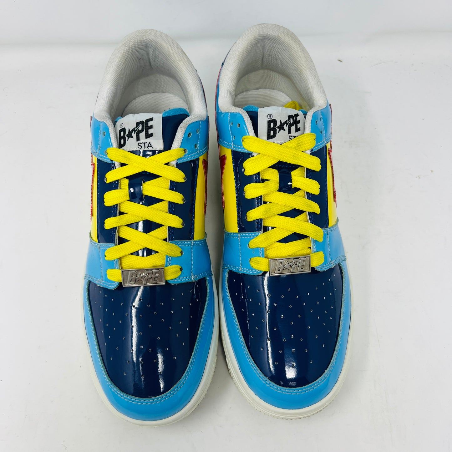 A Bathing Ape Bape Sta Low Color Block Yellow Navy Baby Blue