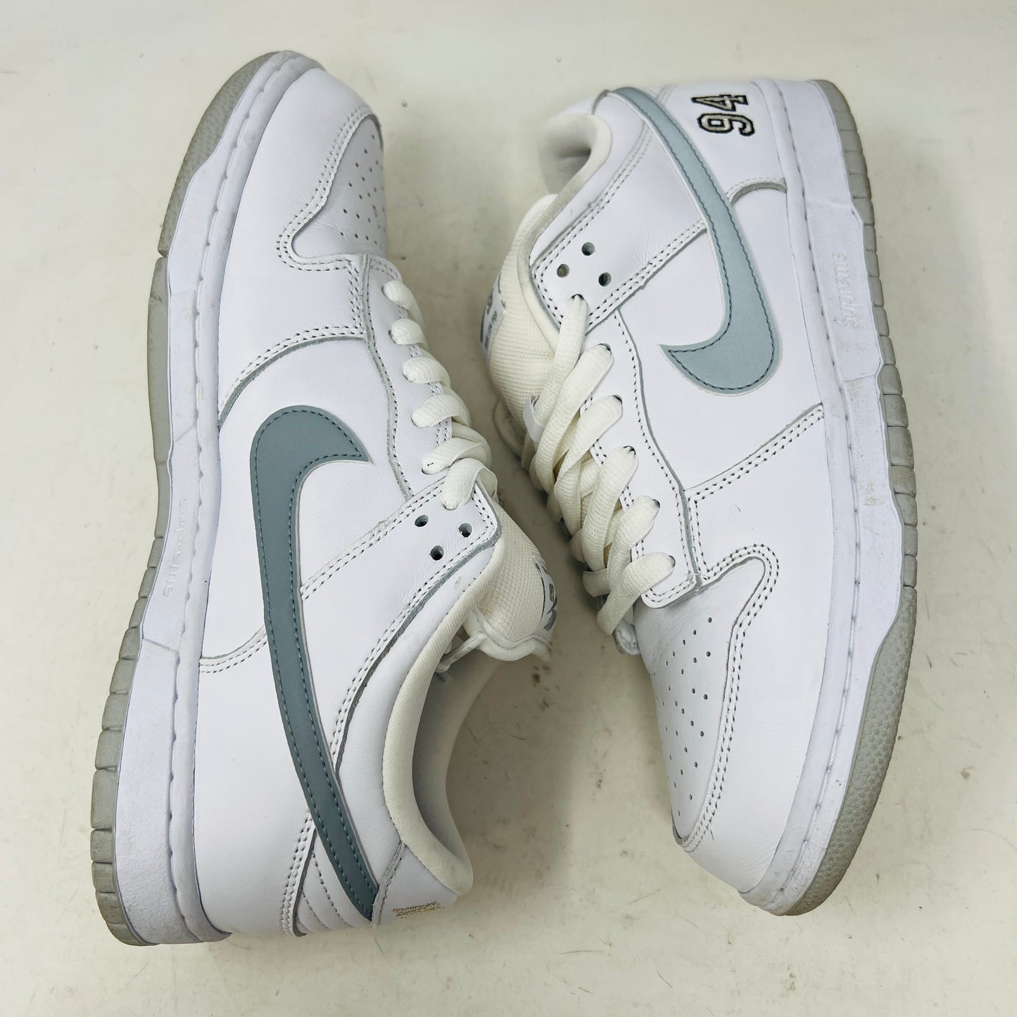 Nike SB Dunk Low Supreme 94 White Metallic Silver