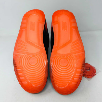 Jordan 3 Retro J Balvin Rio sneakers with orange soles, brand new condition, includes extra orange laces and hang tag, 2024 release.