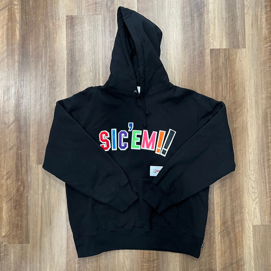 Supreme WTAPS Sic’em! black hooded sweatshirt, brand new condition.