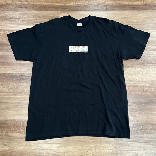 Supreme Burberry Box Logo Tee Black