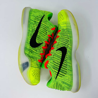 NIKE ID GRINCH Kobe shoes size 9.5, condition 8.5/10, vibrant green uppers.