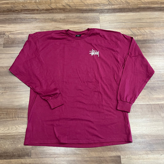 Stussy Long Sleeve Tee Burgundy