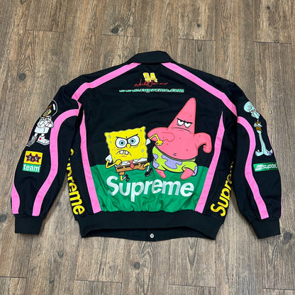 Supreme SpongeBob SquarePants Jeff Hamilton Racing Jacket Black