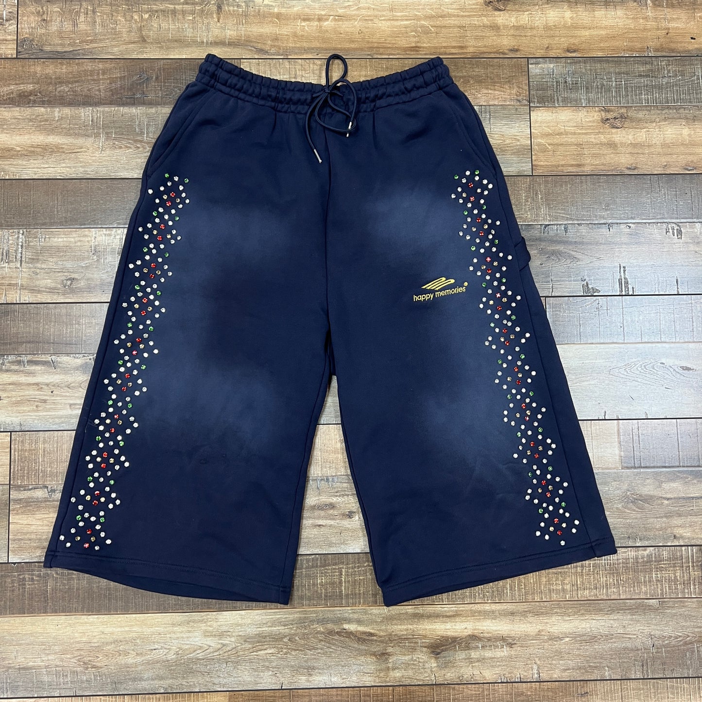 Happy Memories Dont Die 3/4 Navy Sweat Shorts