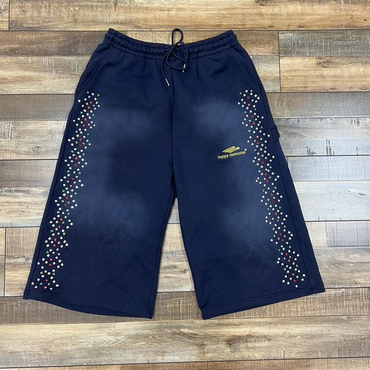 Happy Memories Dont Die 3/4 Navy Sweat Shorts