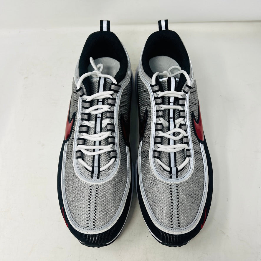 Nike Air Zoom Spiridon OG Sport Red 2024 sneakers with mesh upper and Nike swoosh.