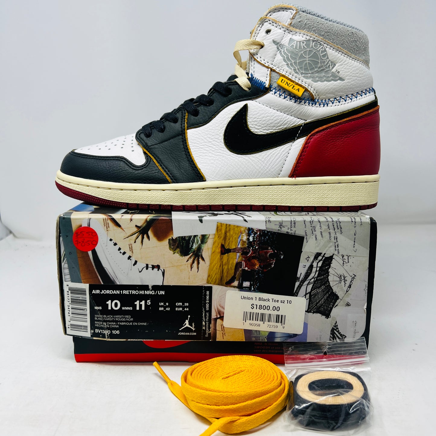 Jordan 1 Retro High Union Los Angeles Black Toe