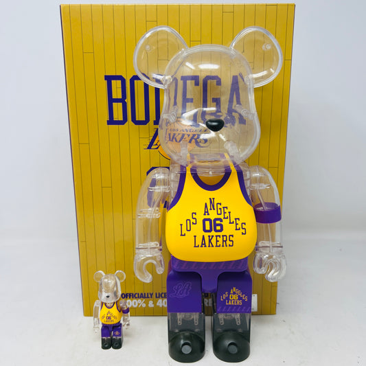 Bearbrick x Bodega x NBA Worldwide Respect Los Angeles Lakers 100% & 400% Set